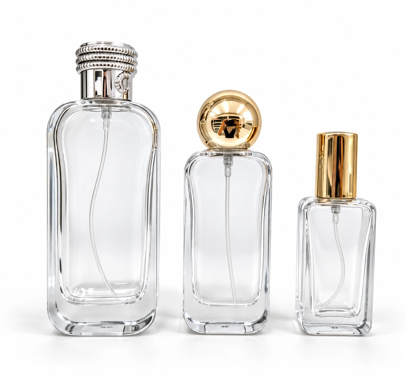 Frascos de vidro transparente sem decoração, referência 26FH-23