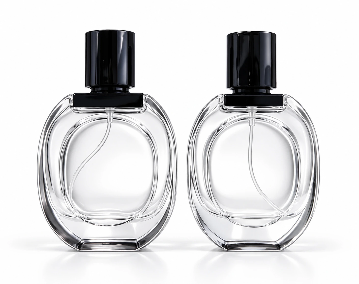 Frascos de vidro transparente sem decoração, referência 26FH-56