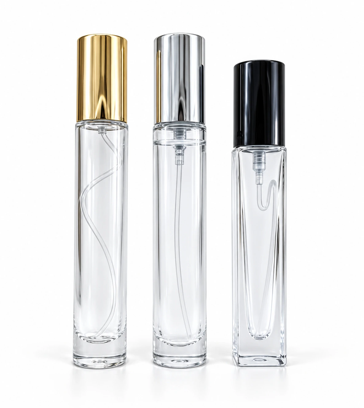 Frascos de vidro transparente sem decoração, referência FHDH-5761