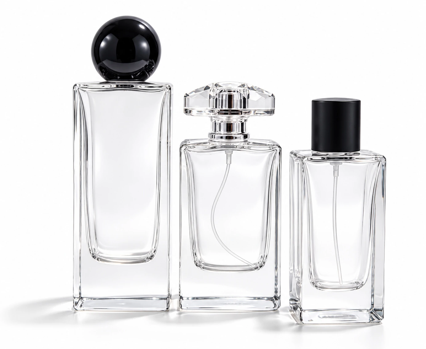 Frascos de vidro transparente sem decoração, referência FHJRP1023