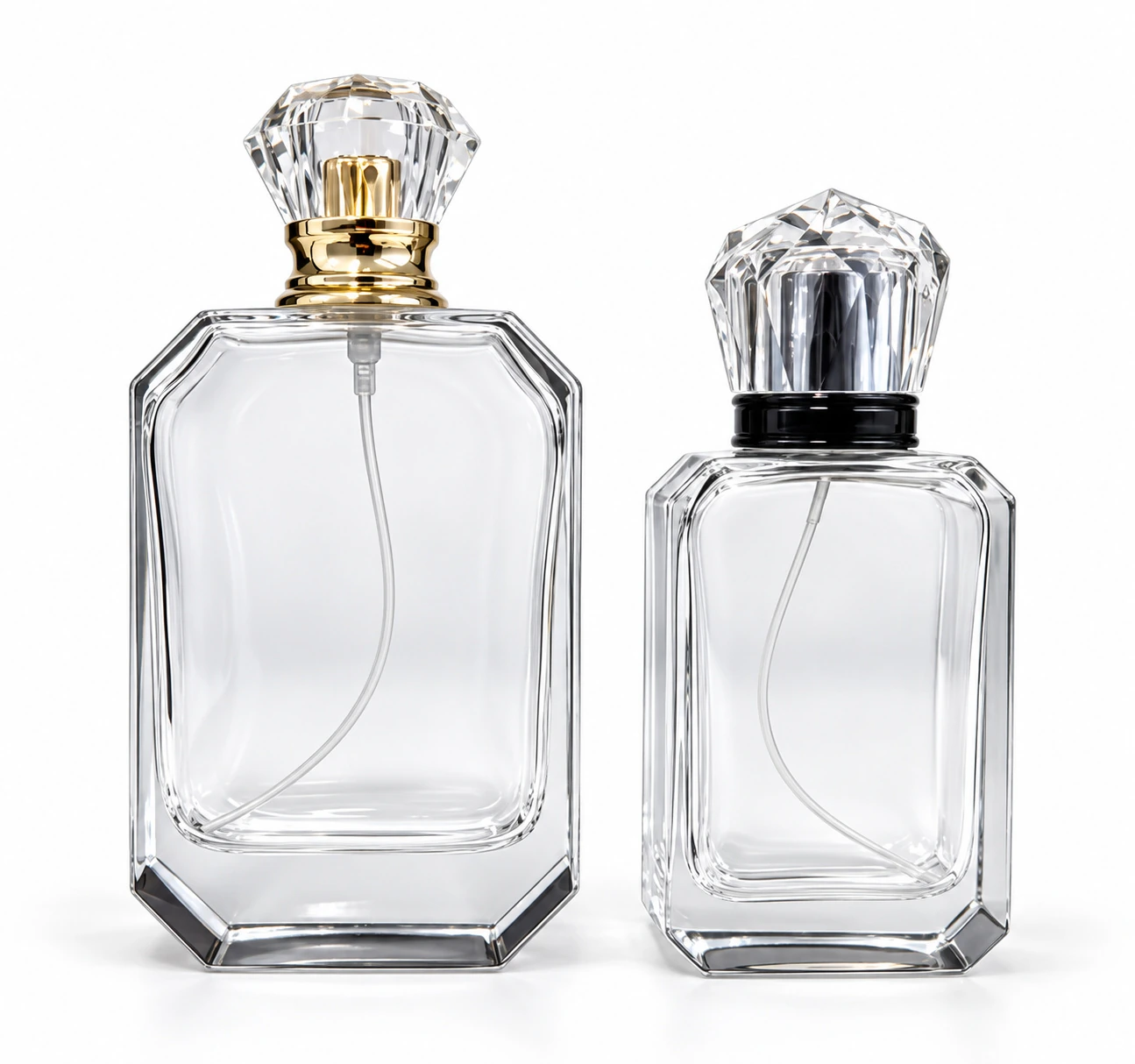 Frascos de vidro transparente sem decoração, referência FHJRW7051