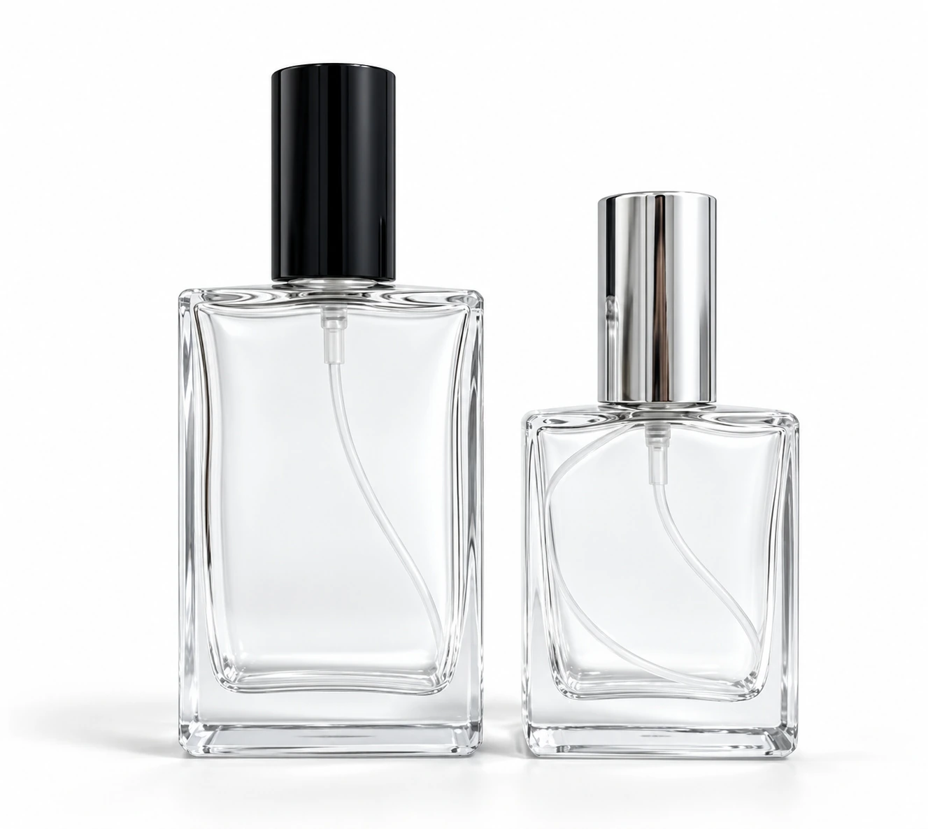 Frascos de vidro transparente sem decoração, referência FHJRW7309