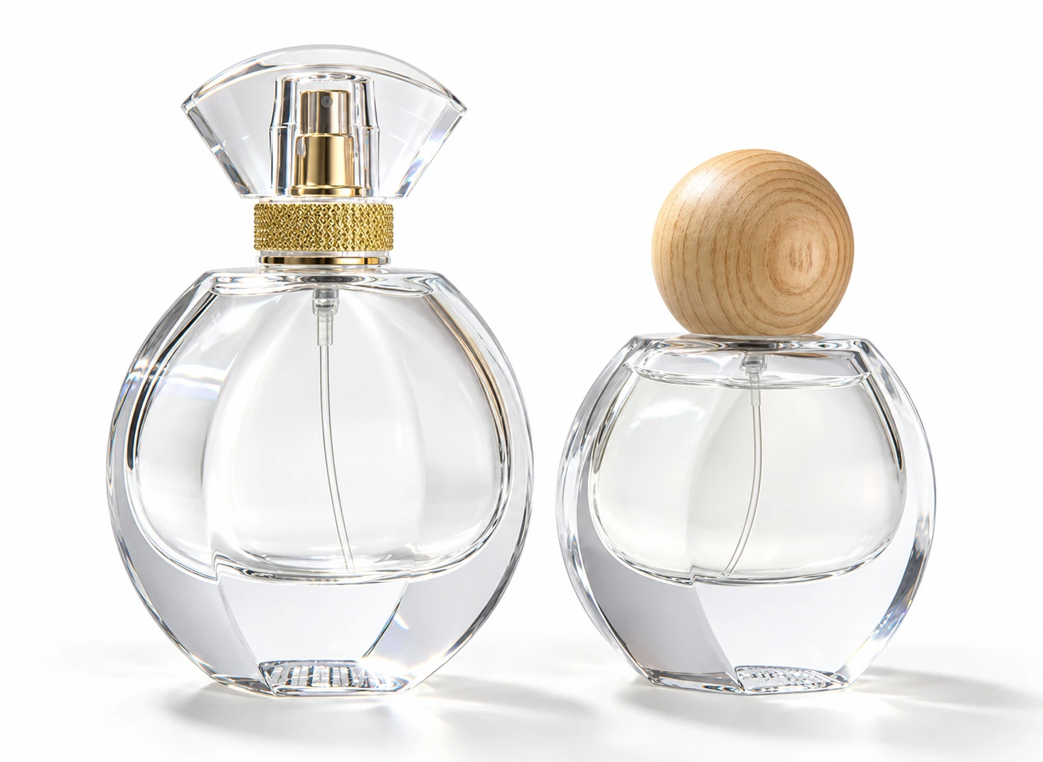 Frascos de vidro transparente sem decoração, referência FHJRW7793