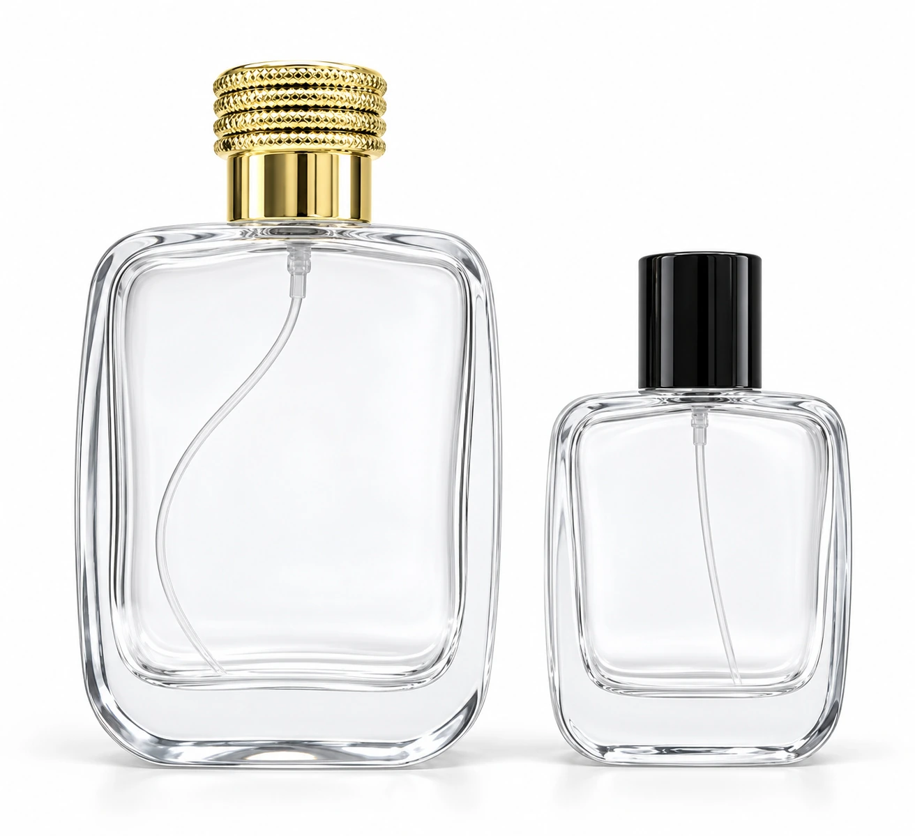 Frascos de vidro transparente sem decoração, referência LF2028