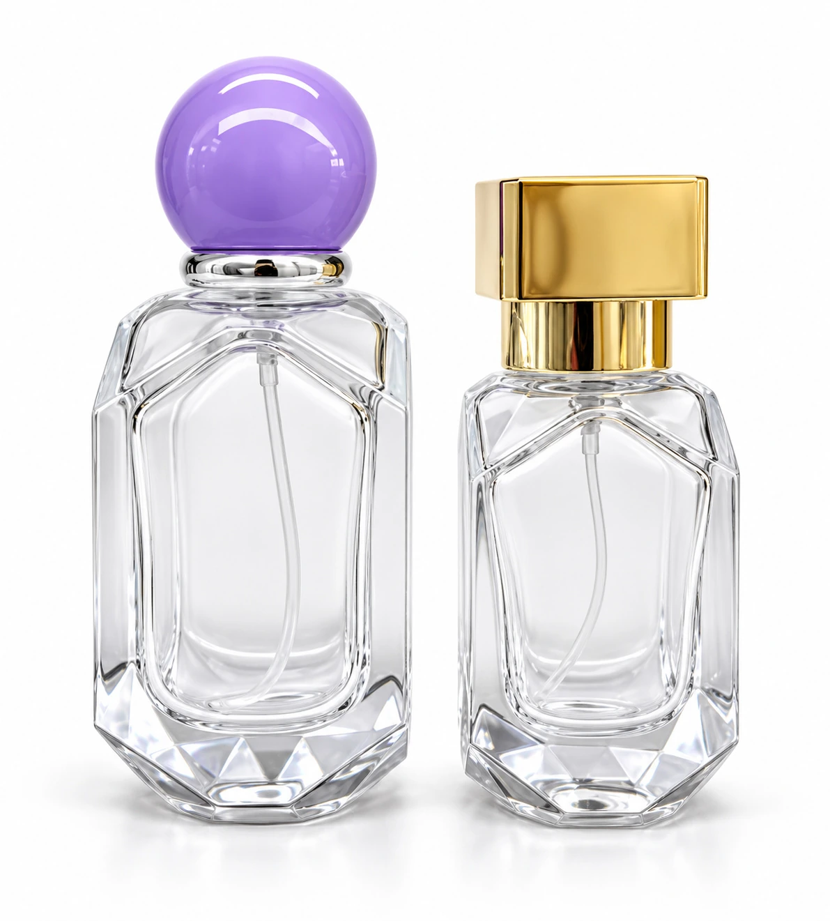 Frascos de vidro transparente sem decoração, referência LF2032