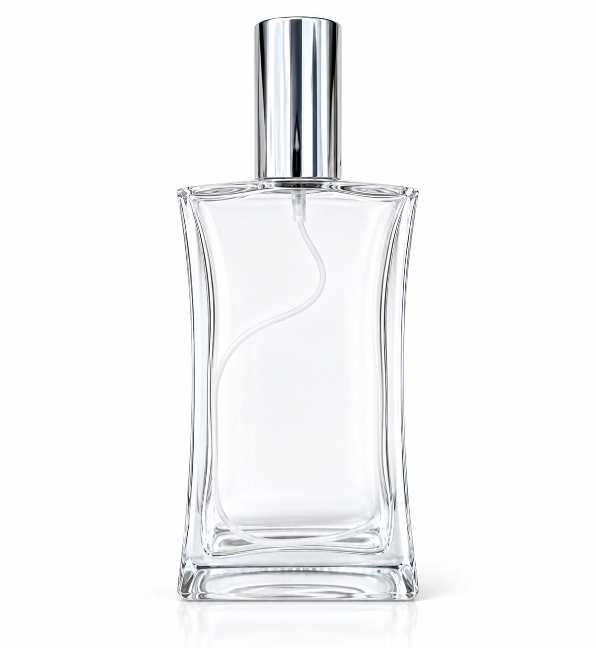 XB087 — Retangular cinturado, vidro transparente sem decoração